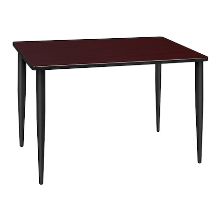 Kahlo 48 X 24 In. Training Seminar Table- Mahogany Top, Black Tapered Legs